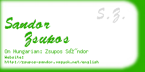 sandor zsupos business card